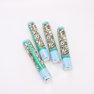 China Promotional Cheap Disposable Handheld Confetti Bill Party Poppers Twist Wedding Party Confetti Shooter Silver Cannon Dollar for sale