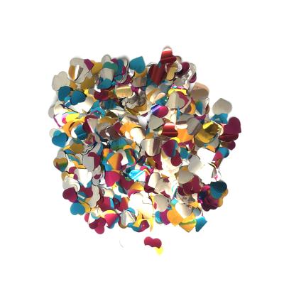 China Colorful Bulk Biodegradable Foil Gold Foil Glitter Heart Confetti for sale