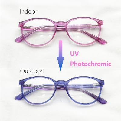 China New Unisex UV Photochromic Adjustable Round Acetate Round Frame Glasses Glasses for sale