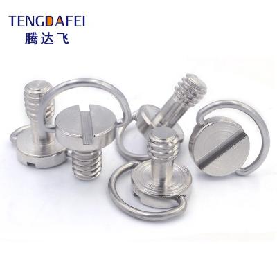 China OEM Flat Customized 1/4 Camera C Ring Screw Stainless Steel Spy Tripod Screw Gimbal Quick Release Gimbal Flat Hidden Mount Screw for sale