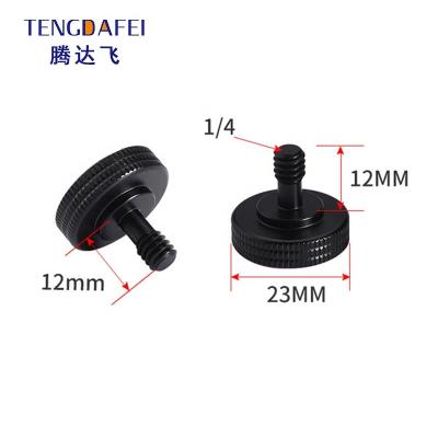 China Aluminum Alloy 1/4 Male To 1/4 Female Dual Head Black Camera Screw For Snap Camera L-Bracket Thumb Screw Adapter for sale