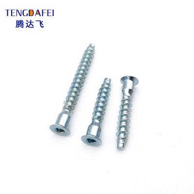 China Flat Steel Hex Cup Screws Furniture Set Confirmat Head Wooden Connection Screw for sale