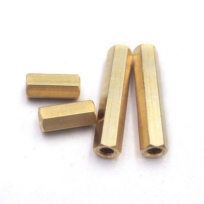 China Stainless Steel Double Pass Copper M3 Isolation Column Brass Hex Stud Threaded Hollow Hex Male and Female Studs for sale