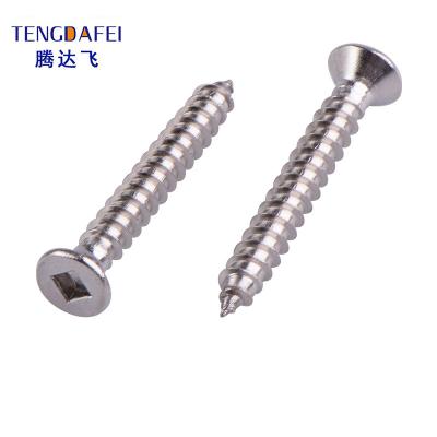 China Stainless Steel Flat Head Flute Power Paint Countersunk Square Thread Cutting Deking Screws For Wood for sale