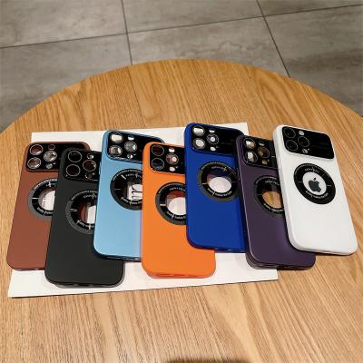 China 2023 Newest Shockproof Hollow Out Big Window Magnetic Cell Phone Cases For iPhone 11/12/13/14 for sale