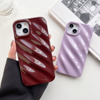 China 3d water ripple pattern strip style shockproof creative phone shape for iphone 11 12 13 14 pro max for sale