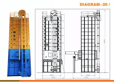 中国 5HPX-20は黄色及び青色の穀物乾燥機機械/穀物乾燥機12.45KWを模倣します 販売のため