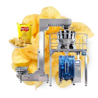 China Automatic Potato Chips Puffy Food Fries Food Shrimp Weighing Packing Machine with Nitrogen Filling Function for sale