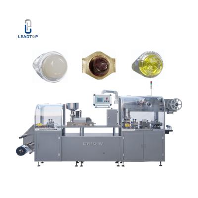 China Automatic Aluminum Plastic Food Jam Liquid Oil Blister Packing Machine for sale