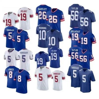 China QUICK DRY New York City 8 Daniel Jones 26 Saquon Barkley 56 Lawrence Taylor Men's Sports Stitched USA Football Jersey for sale