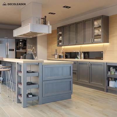 중국 Contemporary Freestanding Furniture Shaker Door Kitchen Design Kitchen Cabinet with Island 판매용