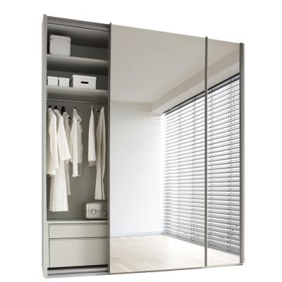 China (Size) Modern Simple Adjustable Full Mirror Door Wardrobe Sliding Overlay for sale