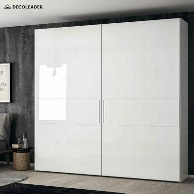 China (Size) 2 Door Adjustable Sliding Wardrobe Furniture Closet High Gloss Finish Featured Flush Fitted Coplanar Sliding Doors for sale