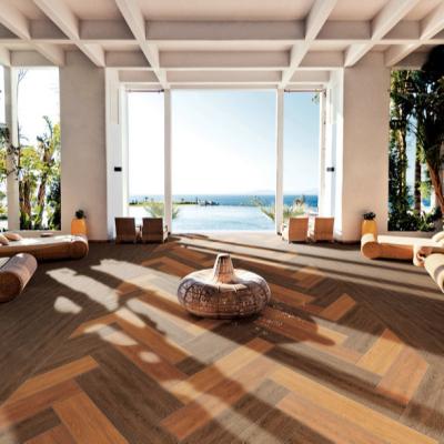 China Special Rustic Tiles Living Room Flooring Wood Herringbone Tile Structure Wooden Ceramic Tiles Wood Flooring Tiles for sale