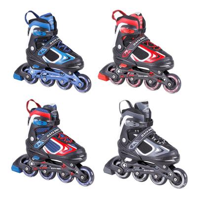 China Online Outdoor Activities Skates PVC Leather Vamp 4 Inline PU Light Wheels Skates for sale