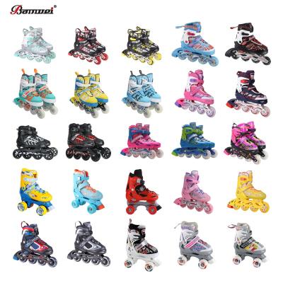 China High Quality Combo Adjustable Inline Roller Skates China Manufacturer EPE Leather+EVA+Air Mesh+ 4 Blades for sale