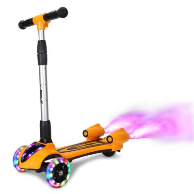 China 2021 New Kid Popular With High Quality PU Light Up 3 Wheels Smoking Scooter Kids for sale