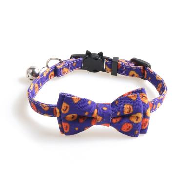 China DETACHED Bowtie BOWKNOT NC Nandana Cute Polyester Oem Print Pumpkin Bowtie DETACHED Cat Collars New Design Halloween ; SHG A-2 for sale