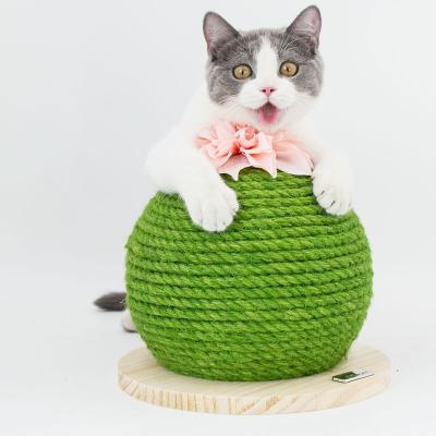 China Wholesale Viable Ball Shape Sisal Cat Catching Toy Interactive Cat Cat Scratching Post Cactus for sale