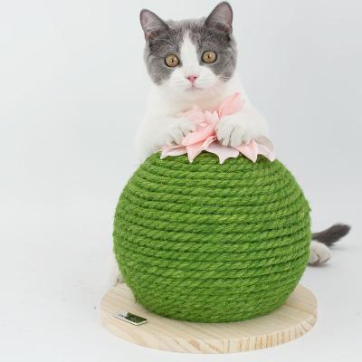 China Manufacturer Viable Wholesale Sisal Cat Cactus Wooden Scratcher Toy for sale