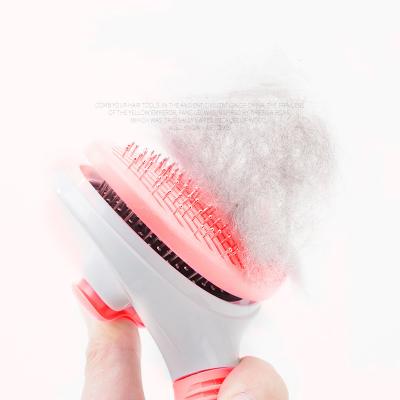 China Sustainable Pet Grooming Brush Self Cleaning Dog Cat Slicker Brush Automatically Remove Dog Hair Pet Comb for sale