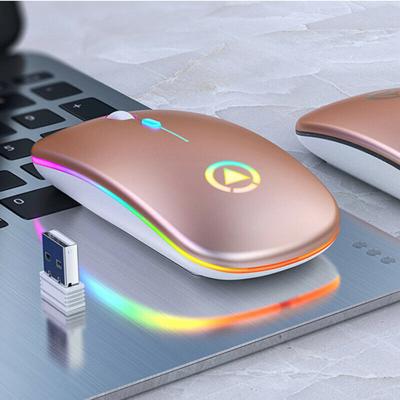 China A2 2.4GHz Optical Wireless Mouse USB RGB Rechargeable Mini Wireless Mouse For PC Laptop Computer for sale