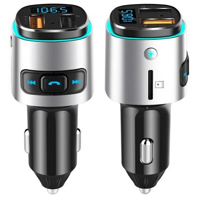 China Colorful QC 3.0 USB Blue Handsfree Radio Charger MP3 Player Adapter BC41 Car FM Transmitter BC41 Tooth Charging for sale