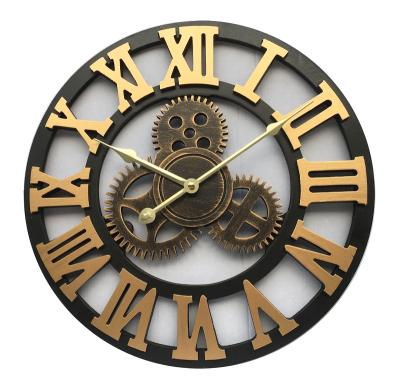 China Large Antique Metal Home Decor Large Wall Clock Swiss Style for sale