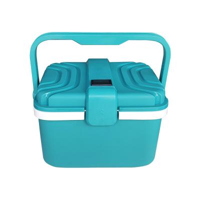 China Plastic Waterproof Portable Cooler Box PE Handle Picnic Lunch Box Small Breastmilk Cooler For Baby for sale