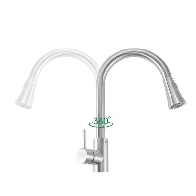 China Pull Out Spray Kitchen Faucet Accessories Single Handle Cold And Hot Mixed Kitchen Faucet 304 Stainless Steel Kitchen Faucet for sale