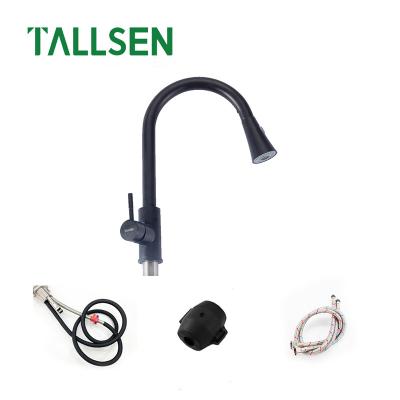 China High Quality Spray SUS304 Stainless Steel Kitchen Pull Out Tap To Pull Out Flexible Kitchen Black Faucet for sale