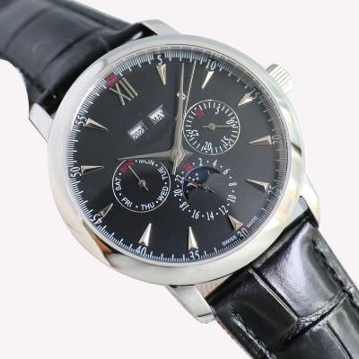 China Analog-Display Lederband Armbanduhr Schwarze Farbe 3 Geldautomaten Wasserdichtheit zu verkaufen