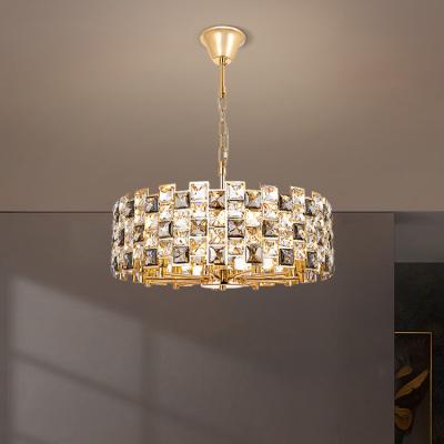 China Modern Luxury Vintage K9 Crystal Gold Led Chandelier Lamp Nordic Modern Living Room Bedroom Style for sale