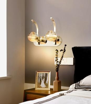 China Custom Made Modern Light Bedroom Crystal Luxury Led Wall Lamp Indoor Living Room for sale