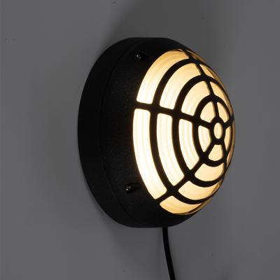 China European Modern High Quality Aluminum Lamp Body IP54 Waterproof Energy Saving 7W Black Outdoor Wall Light for sale