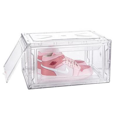 China HC0008-3 Plastic Shoe Box Modern Style Drop Sneaker Viable Hot Selling Magnetic Packing Side Storage Box for sale