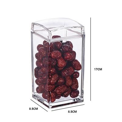 China Hot Sale 700ML Air Freshness Preservation 5830M Air Tight Pot Kitchen Transparent Acrylic Sealed Nut Snack Storage Container Jar for sale