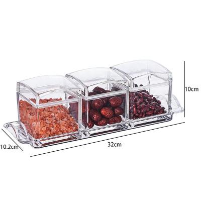 China 5819S3 Fashionable Creative Large Plastic Jars Stackable Cosmetic Jars Acrylic Airtight Food Container Set for sale