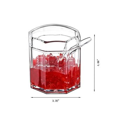 China K-1068 Viable New Products Kitchen Container Sauce Dispenser Salt and Pepper Clear Bottle Spice and Honey Jar Acrylic Seasoning Pot for sale