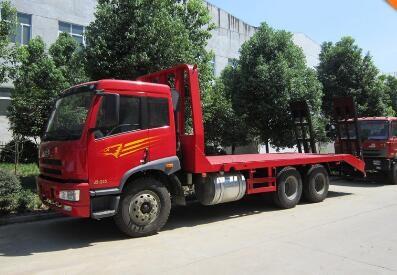 China 10ton Flat bed transport truck for tank,Caterpillar machinery and cargos for sale