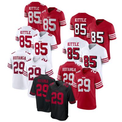 China Breathable 2022 New Men's San Francisco 29 # Talanoa Hufanga 85 # George Kittle Excellent Embroidery Stitched America Football Jerseys for sale