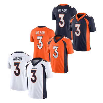 China Breathable 2022 New Men's Stitched American Football Jersey Denver 3#Russell Wilson Top Embroidery Limited USA Football Jersey for sale