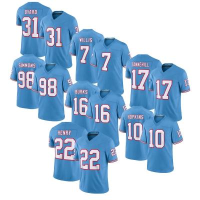 China Breathable 2023 New Stitched American Football Jerseys Tennessee 22#Derrick Henry 10#DeAndre Hopkins 31#Byard 17#Tannehill for sale