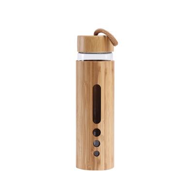 China New Viable Creative Portable Bamboo Shell Water Bottle Glass Wholesale for sale