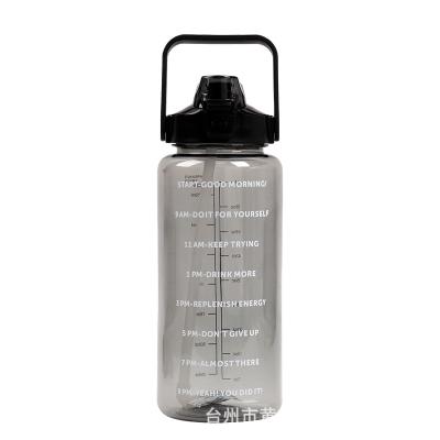 China Large Capacity 2000ml Sustainable Portable Water Sports Plastic Water Bottle With Graduated Booster for sale