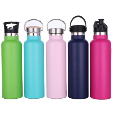 China PORTABLE Popular Colors Powder Coated White 304 Stainless Steel Thermal Water Bottle With Various Lids for sale