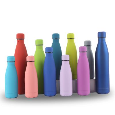 China Sustainable Solid Colors Cola Shape 350ml 500ml 750ml 1000ml 304 Stainless Steel Sports Bottle for sale