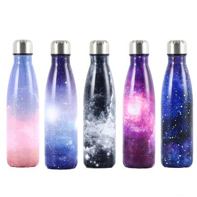 China 500ml New Star Galaxy Pattern Gradient Color Cola Water Bottle Stainless Steel Viable Thermos for sale