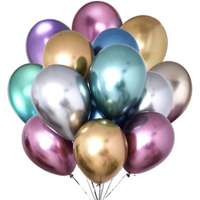 China Toy Wholesale Promotional 10 Inch 1.8g Metal Color Latex Balloon Chrome Color Birthday Wedding Party Decorative Balloons for sale