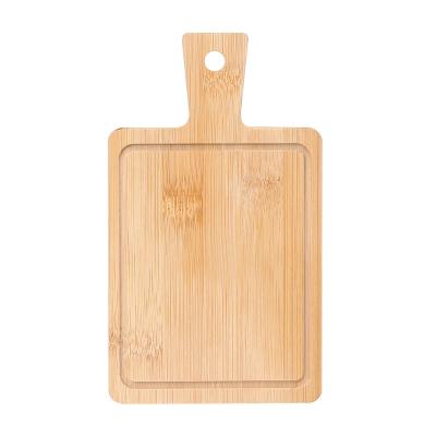 China Sustainable End Grain Eco Friendly Bamboo Cutting Board Fruit Serving Tray with Juice Groove for sale